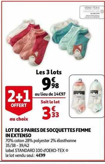 lot de 5 paires de socquettes femme in extenso