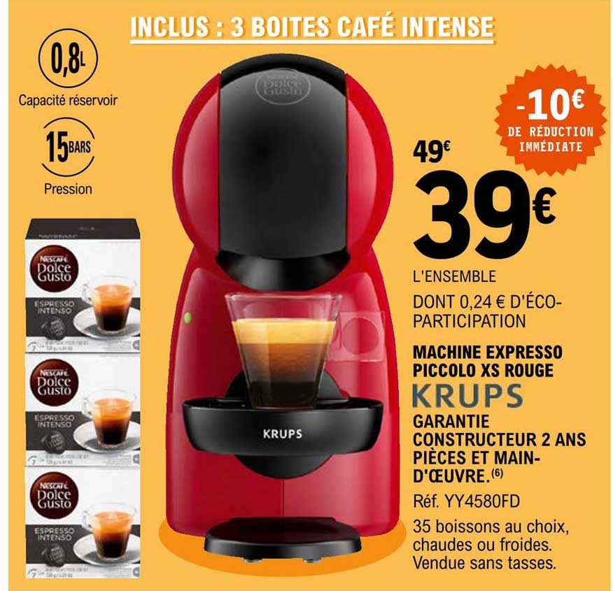 Machine Expresso Piccolo Xs Rouge Krups