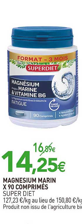 Magnésium Marin X 90 Comprimés Super Diet