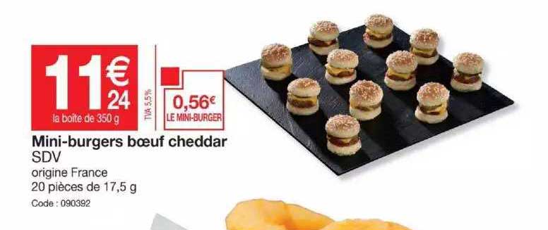 mini-burgers boeuf cheddar sdv