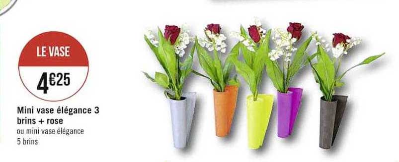 mini vase élégance 3 brins + rose