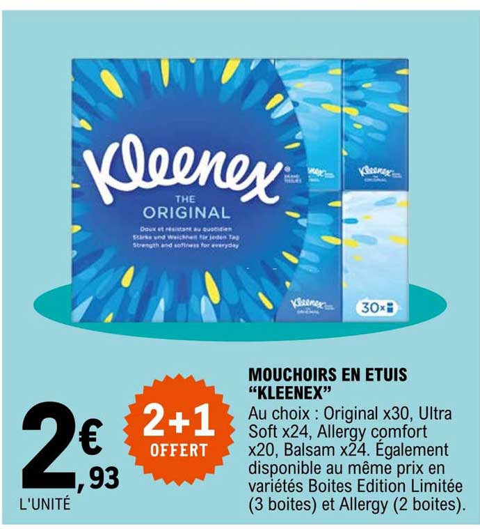 Mouchoirs En étuis "kleenex"