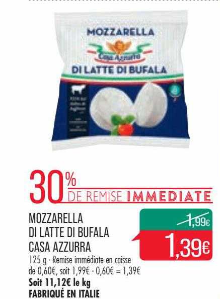 mozzarella di latte di bufala casa azzurra