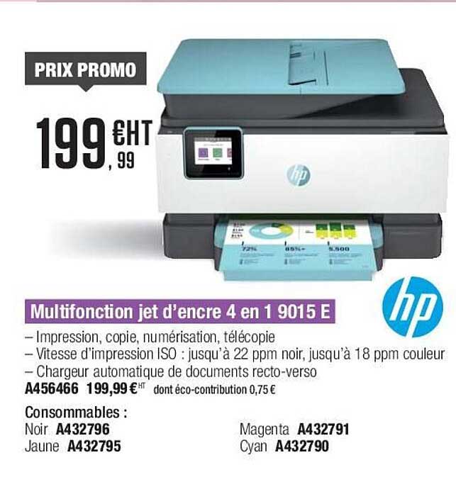 multifonction jet d'encre 4 en 1 9015 e hp