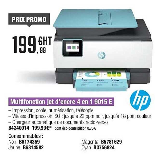 multifonction jet d'encre 4 en 1 9015 e hp