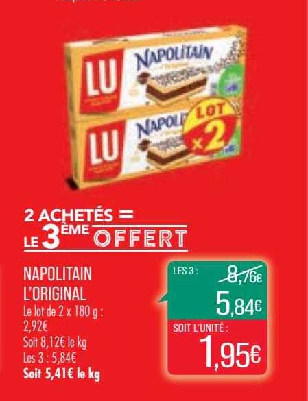 napolitain l'original 2 achetés = le 3ème offert