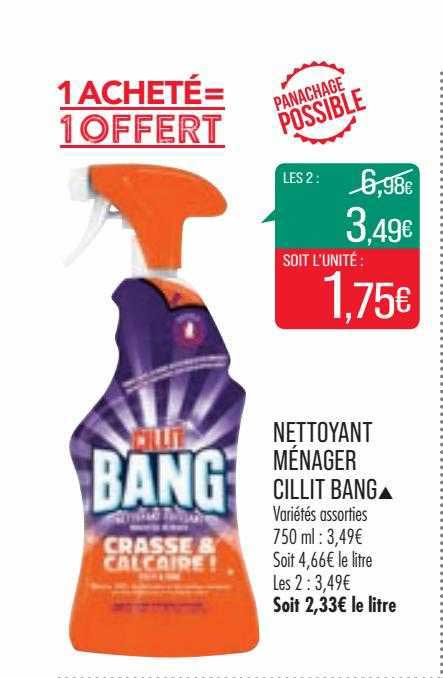 nettoyant ménager cillit bang 1 acheté = 1 offert
