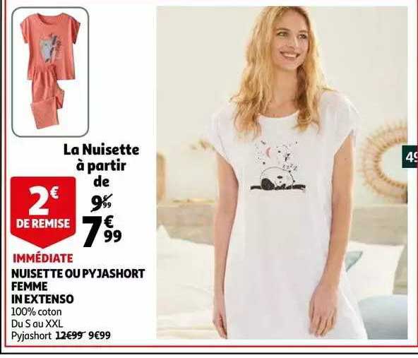 nuisette ou pyjashort femme in extenso