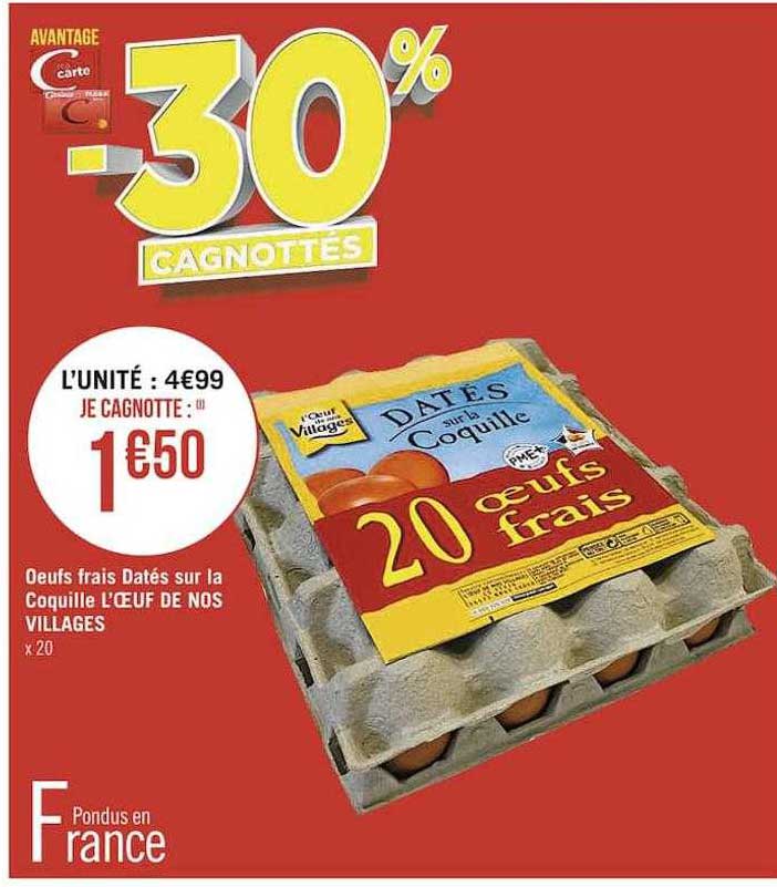 oeufs frais datés sur la coquille l'œuf de nos villages