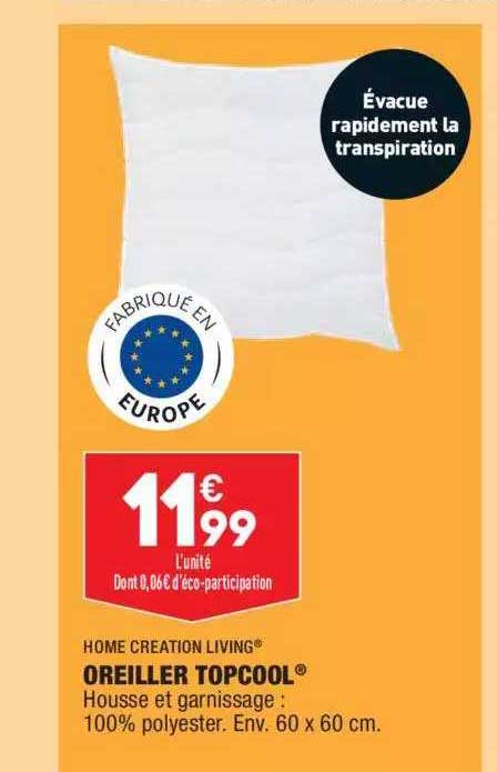oreiller topcool home creation living