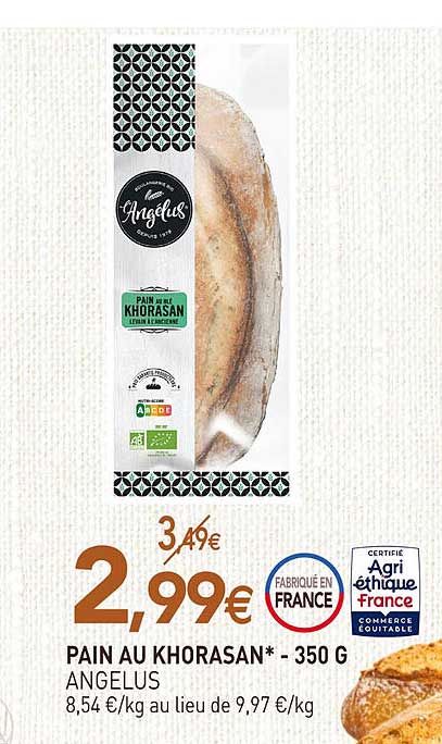 pain au khorasan angelus - 350 g