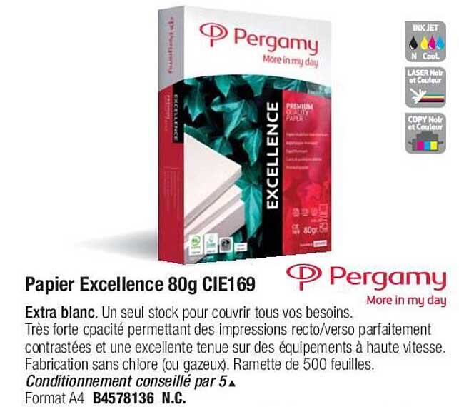 papier excellence 80g cie169 pergamy