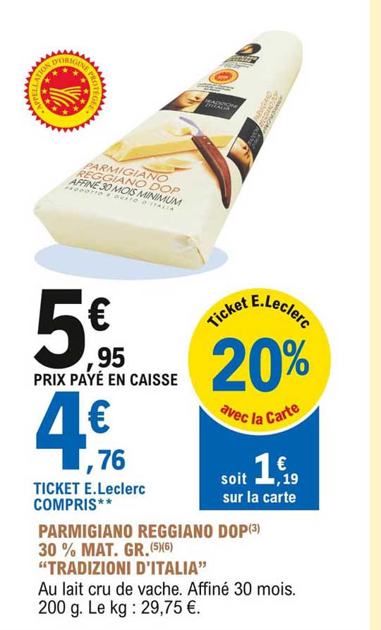 parmigiano reggiano dop 30% mat. gr. "tradizioni d'italia"