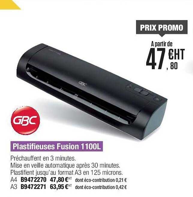 plastifieuses fusion 1 100l gbc