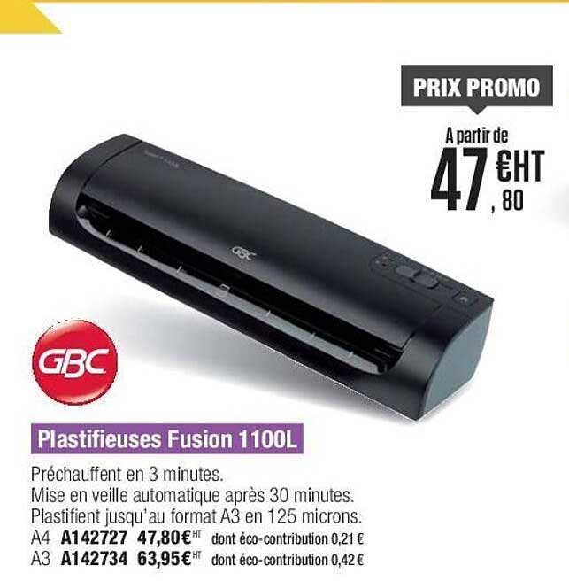 plastifieuses fusion 1 100l gbc