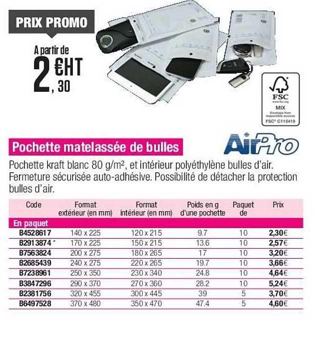 pochette matelassée de bulles airpro