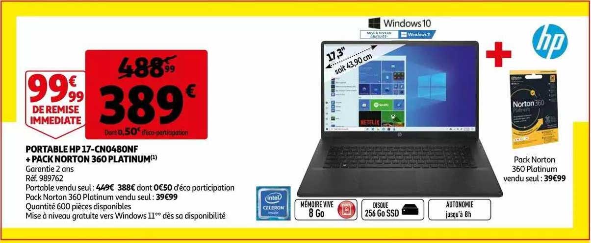 portable hp 17-cn0480nf + pack norton 360 platinum