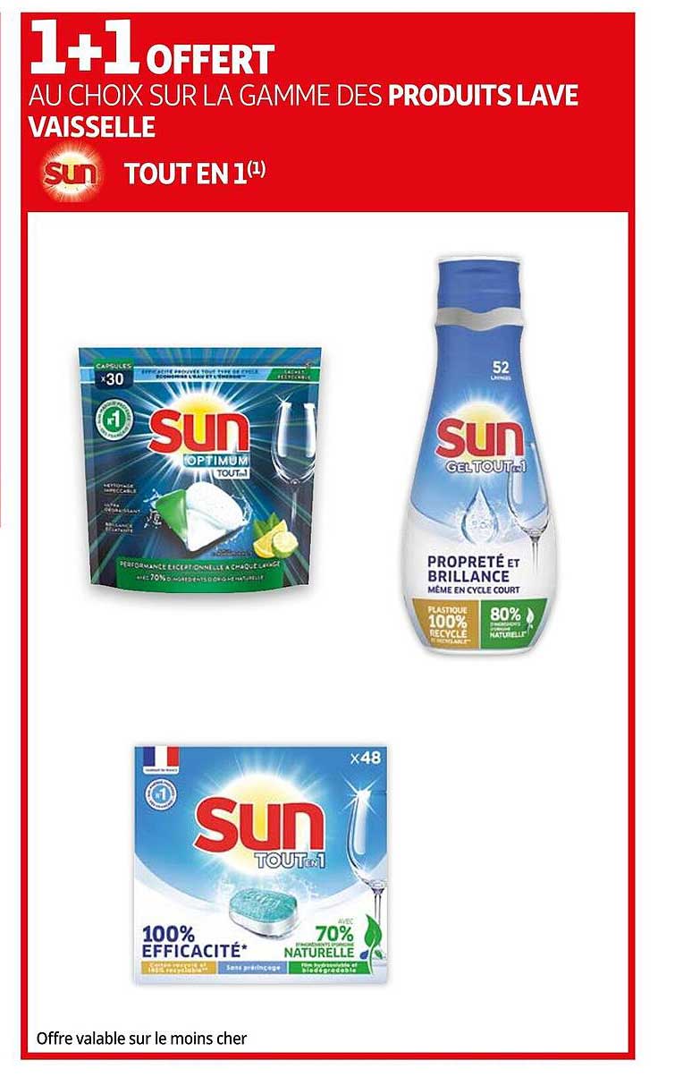 produits lave vaisselle sun tout en 1
