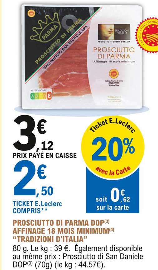 prosciutto di parma dop affinage 18 mois minimum "tradizioni d'italia"
