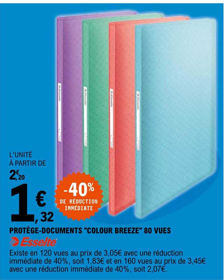 protège-documents "colour breeze" 80 vues esselte