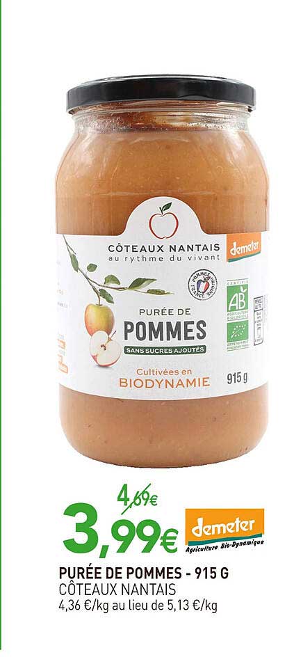 purée de pommes côteaux nantais - 915 g