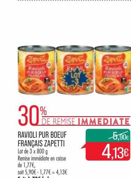 Ravioli Pur Boauf Français Zapetti 30% De Remise Immediate