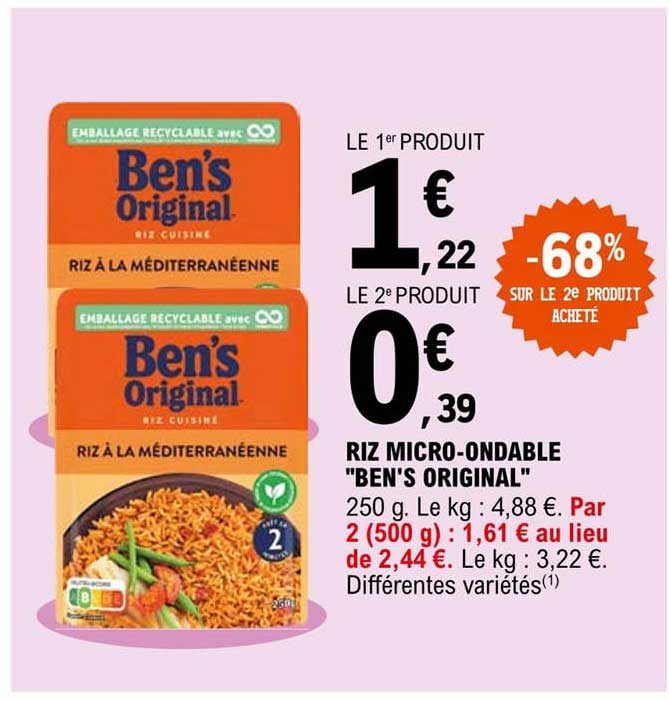 riz micro-ondable "ben's original"