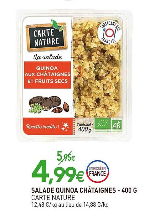 Salade Quinoa Châtaignes Carte Nature - 400 G