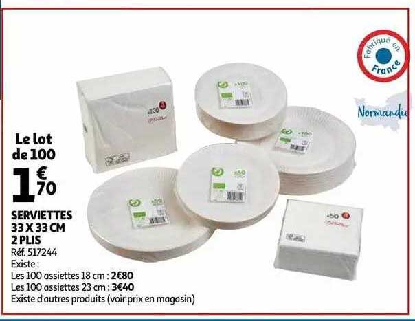 serviettes 33 x 33 cm 2 plis