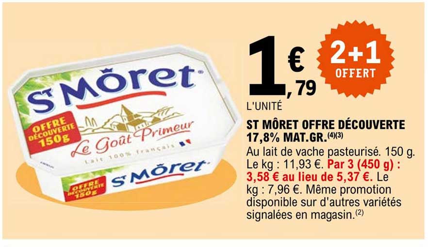 st môret offre découverte 17,8% mat. gr.