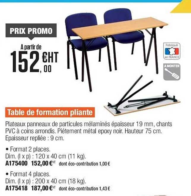table de formation pliante