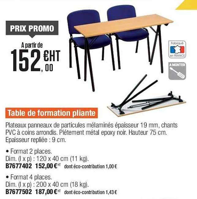 table de formation pliante