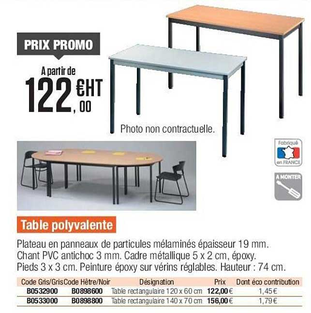 table polyvalente
