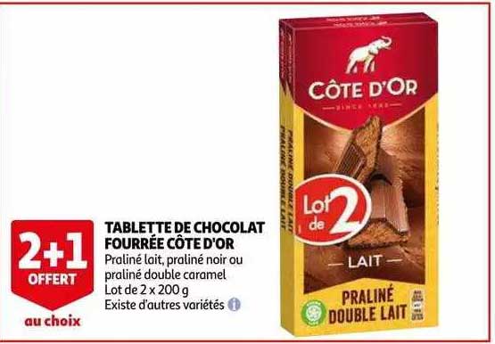 Tablette De Chocolat Fourrée Côte D'or