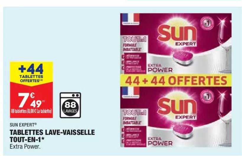 tablettes lave-vaisselle sun expert