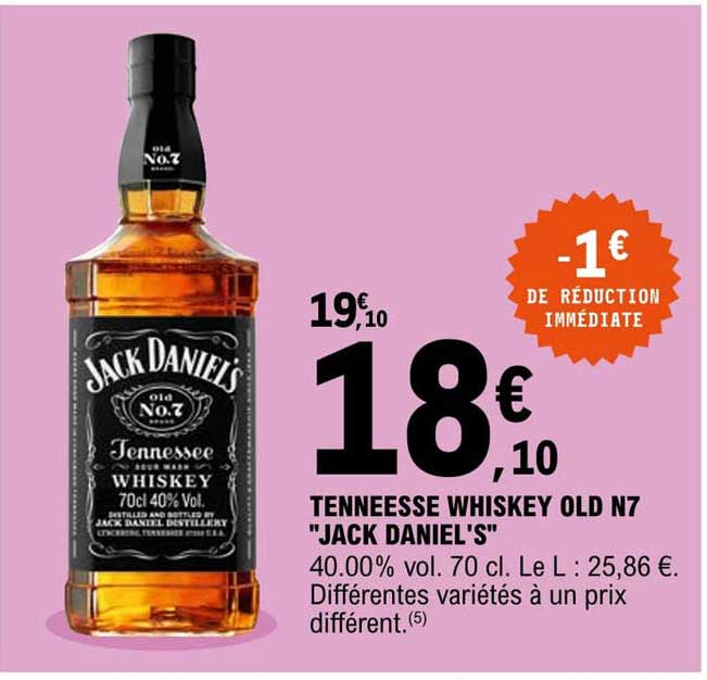 tennessee whiskey old n7 "jack daniel's"