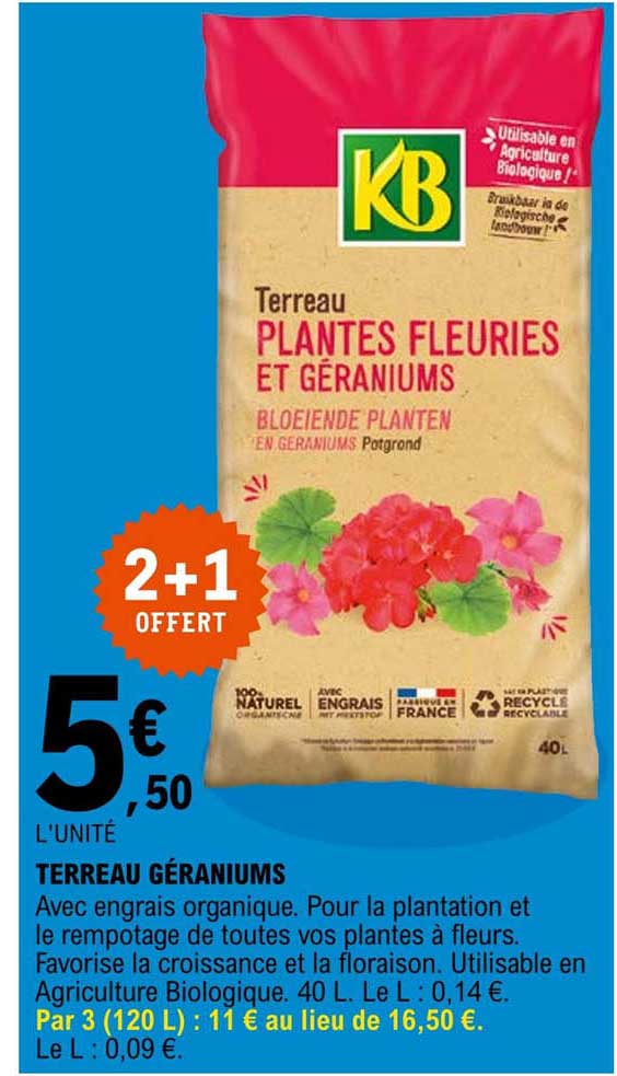 Terreau Géraniums Kb
