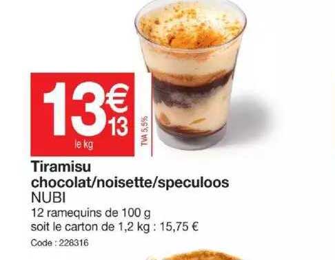 Tiramisu Chocolat, Noisette Ou Speculoos Nubi