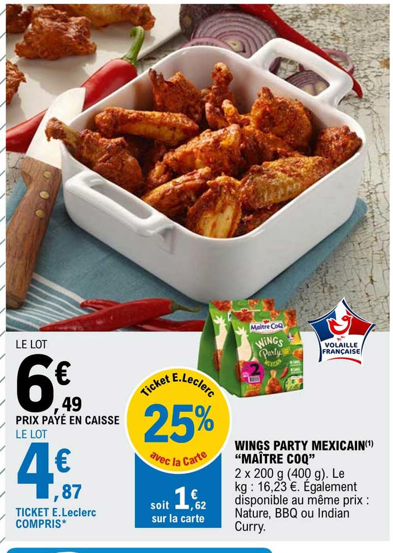 wings prty mexicain "maître coq"