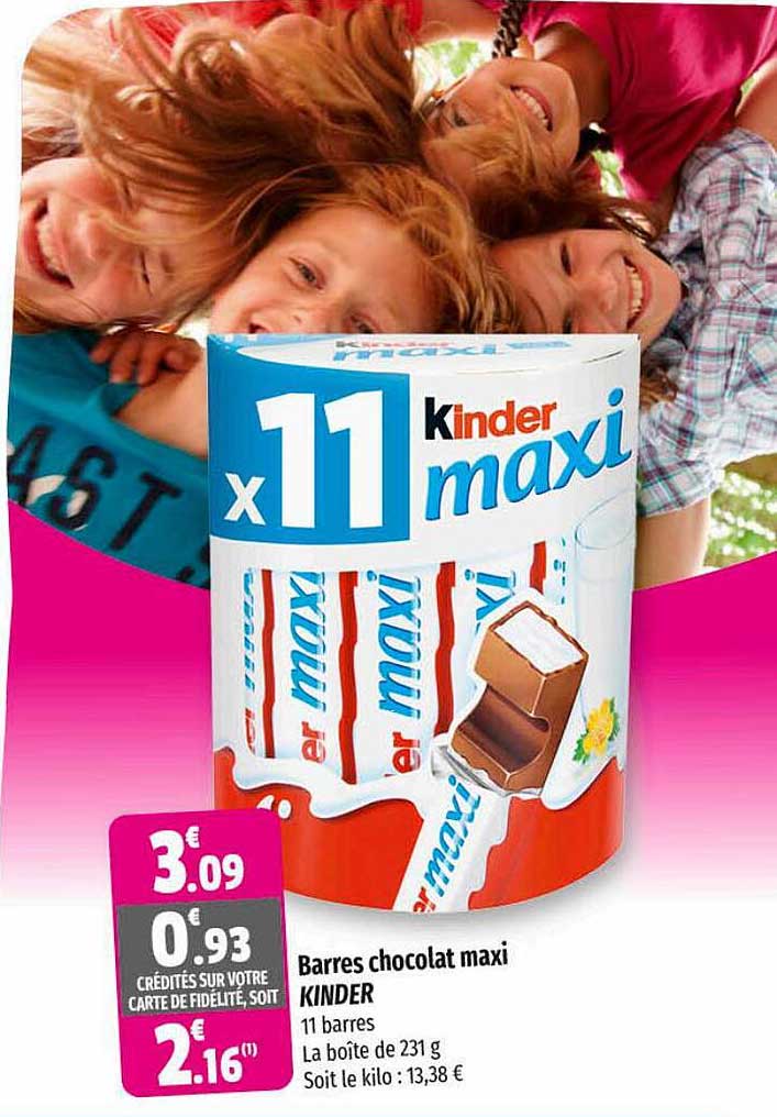 Barres Chocolat Maxi Kinder