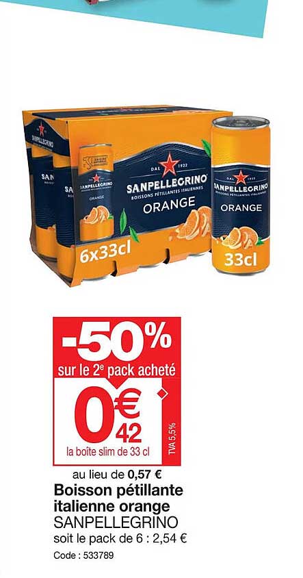 Boisson Pétillante Italienne Orange San Pellegrino
