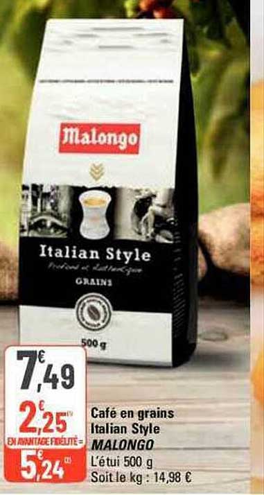café en grains italian style malongo