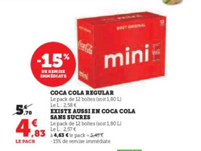 coca cola régular existe aussi en coca cola sans sucres