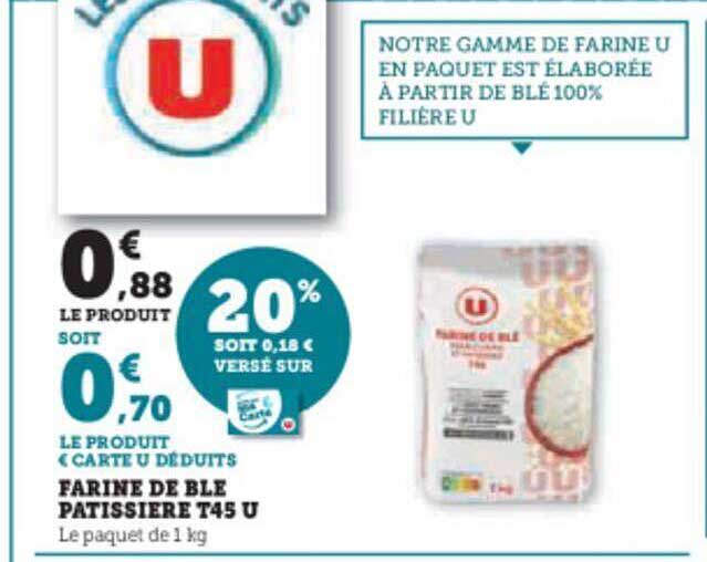 farine de blé pâtissière t45 u