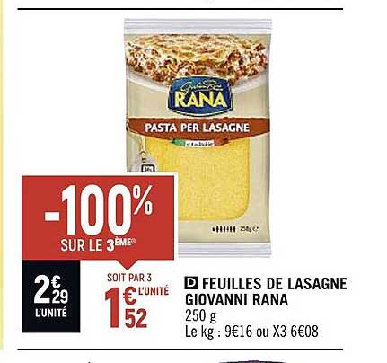 feuilles de lasagne giovanni rana