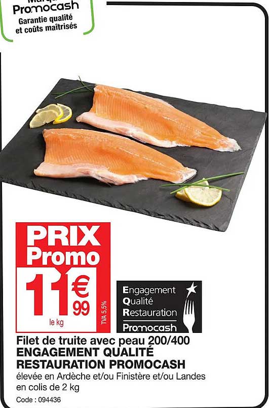 filet de truite avec peau 200-400 engagement qualité restauration promocash