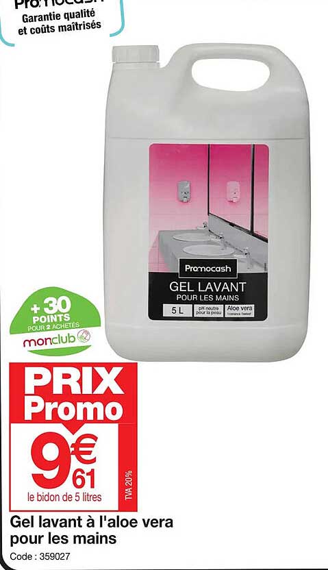 gel lavant à l'aloe vera pour les mains