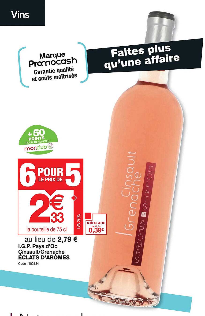 i.g.p. pays d'oc cinsault-grenache éclats d'arômes