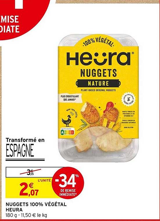 Nuggets 100% Végétal Heura