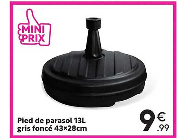 pied de parasol 13l gris foncé 43 x 28 cm